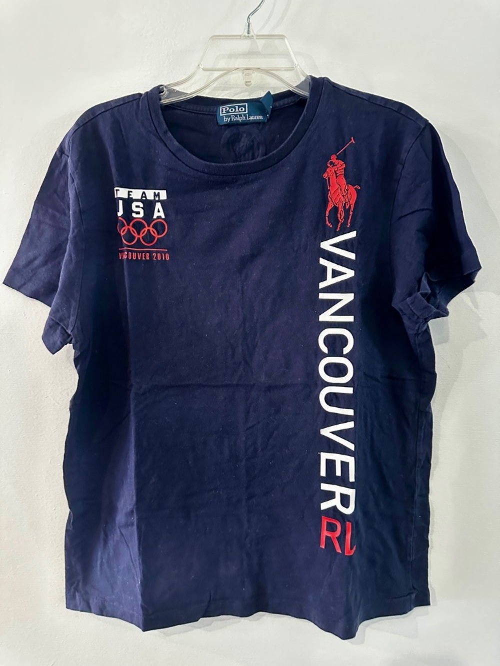 Polo Ralph Lauren Team USA Vancouver 2010 navy blue tshirt large L